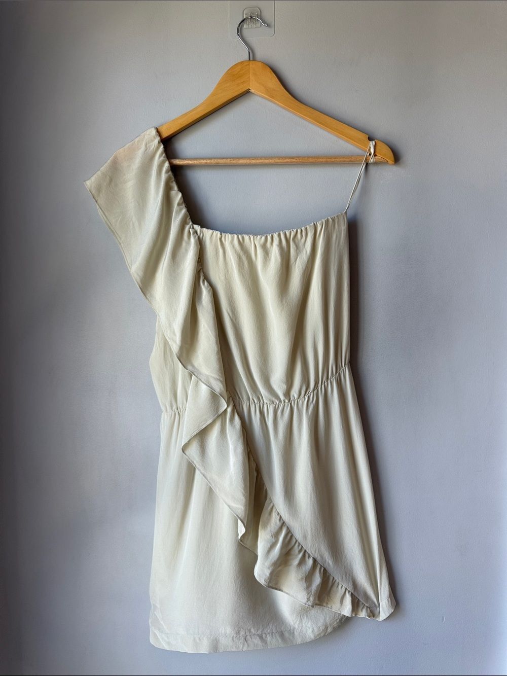 MASON Silk Ruffle Coquette Ecru Dress